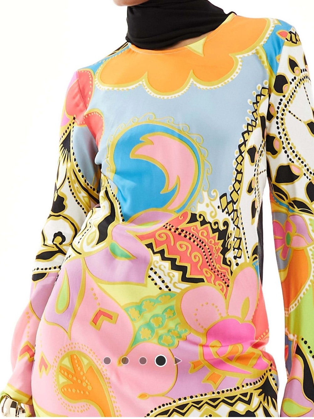 Multicolor Paisley Print Maxi Dress - Picture 3 of 6